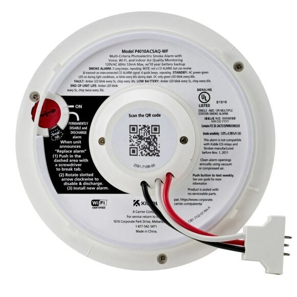 Kidde Hardwired Smart Smoke Detector Indoor Air Quality Monitor & Battery Backup - Picture 13 of 14